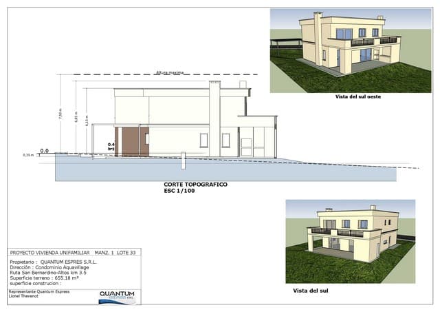 Architekturplan mit 3D-Ansichten